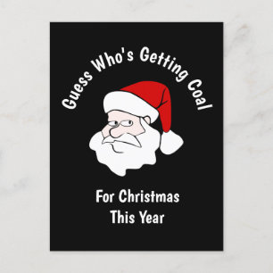 Carte Postale Quelqu'un reçoit du charbon pour Noël Noir