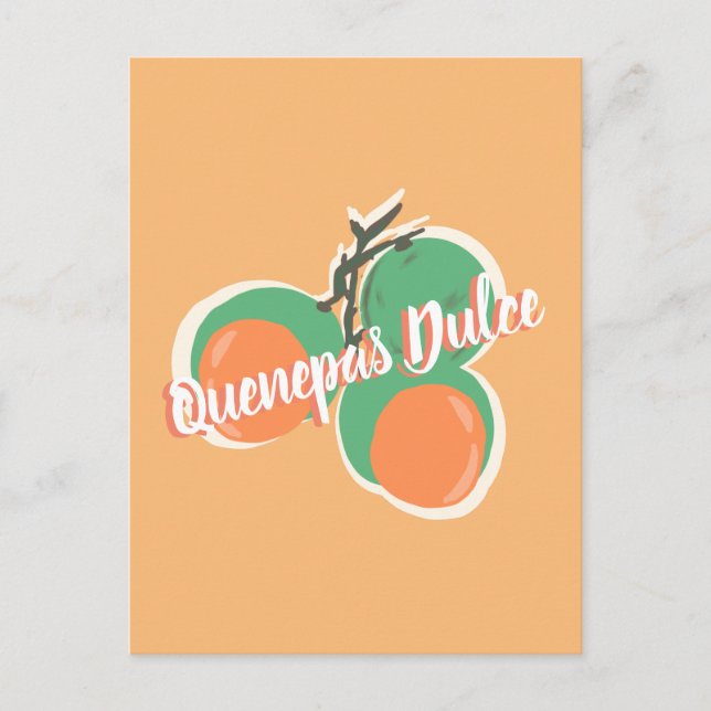 Carte Postale Quenepas Limes Espagnoles Fruit Dessinés à la Main (Devant)