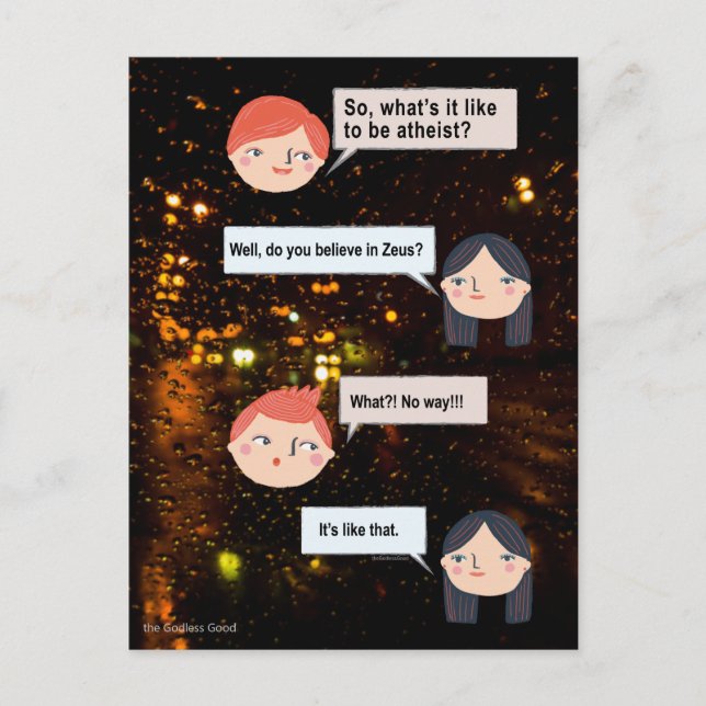 Carte Postale Qu'est-ce que c'est que d'être athée ? (Devant)