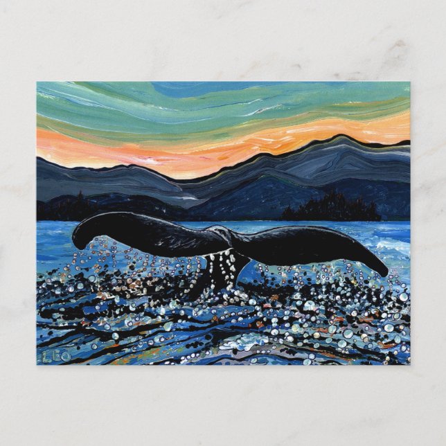 Carte Postale Queue de baleines (Devant)