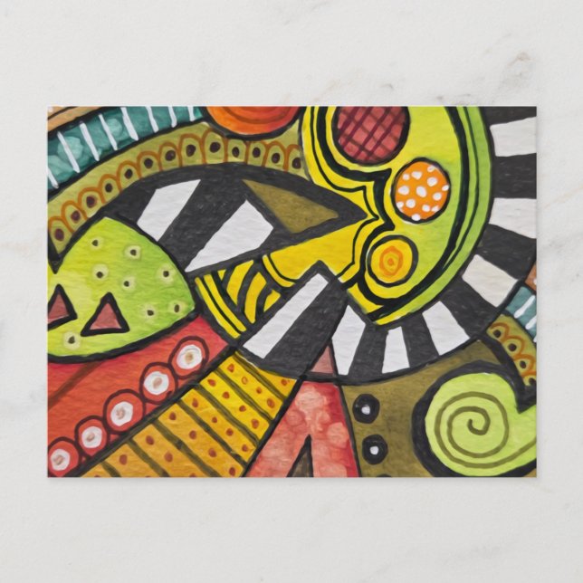 CARTE POSTALE QUI A DIMENTI MA TOMATE D'UN COUTEAU CUBISÉ ? (Devant)