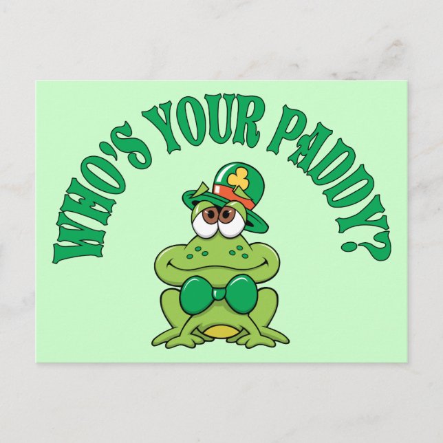 Carte Postale Qui est votre Paddy Irlandais Frog (Devant)