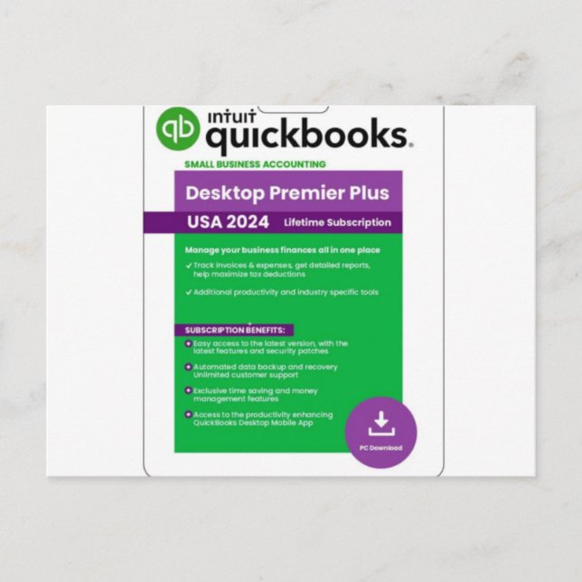 Carte Postale Quickbooks Desktop Premier 2024 - intquickbooks.co (Devant)