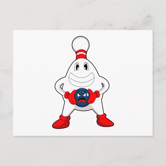 Carte Postale Quille de bowling Boule de bowling (Devant)