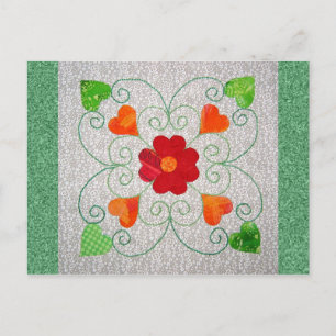 Carte Postale Quilt de Coeurs Whimsy - Bloc #2
