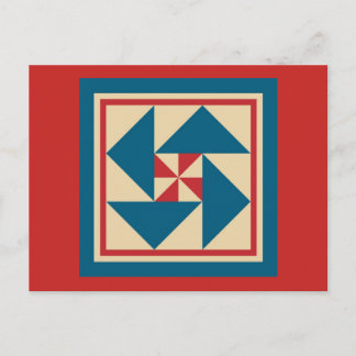 Carte postale Quilt - Spin patriotique (rouge)