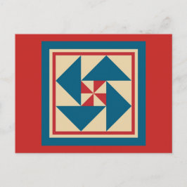 Carte postale Quilt - Spin patriotique (rouge)