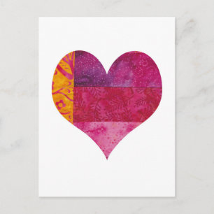 Carte Postale Quilted Heart