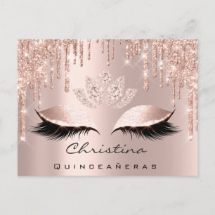 Carte Postale Quinceañeras Sweet 16e Rose nuptiale Gold