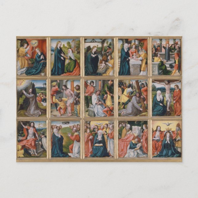 Carte Postale Quinze Mystères du Saint Rosaire Art religieux (Devant)