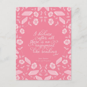 Carte Postale Quota de Floral Pride & Prejudice Jane Austen Book