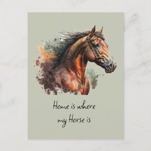 Carte Postale Quote de cheval Aquarelle photo personnalisée équi