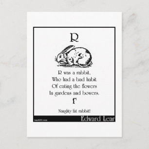 Carte Postale R était un lapin,