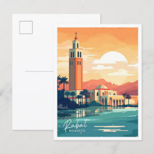 Carte Postale Rabat Maroc Afrique Voyage Lieu illustration
