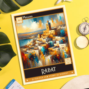 Carte Postale Rabat, Maroc   Peinture Vintage