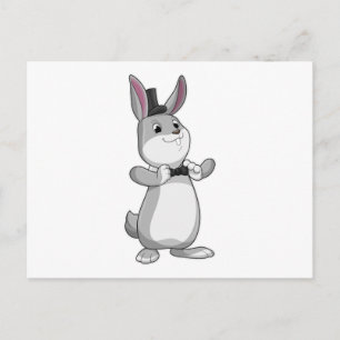 Carte Postale Rabbit avec chapeau et cravate de la ceinture