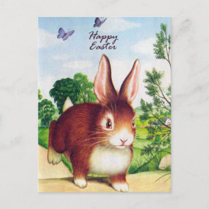 Carte postale Rabbit de Pâques vintage