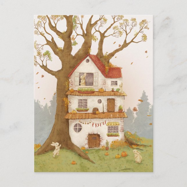 Carte Postale Rabbit hole on a tree (Devant)