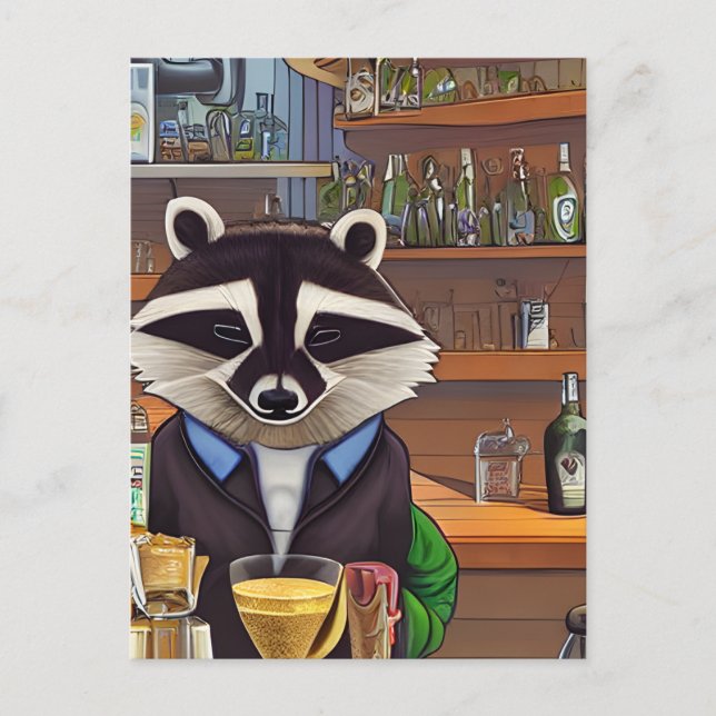 Carte Postale Raccoon (Devant)