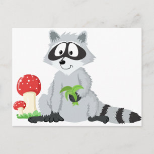 Carte Postale Raccoon d'animaux forestiers
