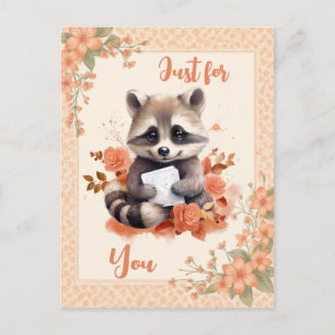 Carte Postale Raccoon d'aquarelle - Juste pour vous -