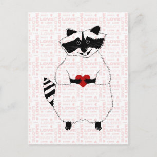 Carte Postale Raccoon Love