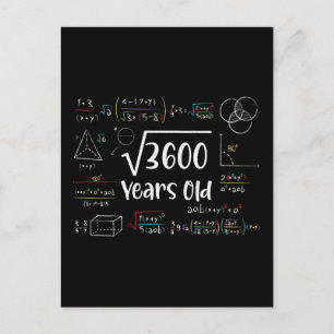 Carte Postale Racine carrée de 3600 60e anniversaire Cadeau de 6