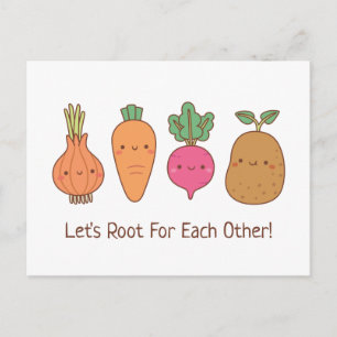 Carte Postale Racine mignonne Pour Les Autres Légumes Pun Positi