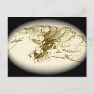 CARTE POSTALE RACKETS DE TENNIS