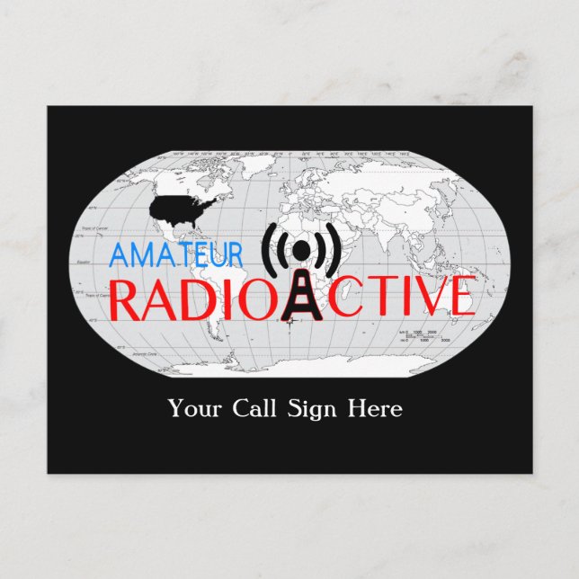 Carte Postale Radio amateur mondiale active (Devant)