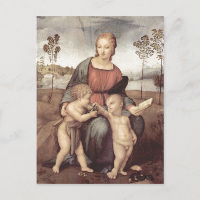 Carte Postale Raffael Madonna mit dem Stieglitz, Szene : Maria m (Devant)