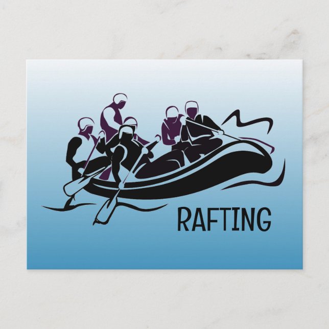 Carte Postale Rafting d'eau blanche (Devant)