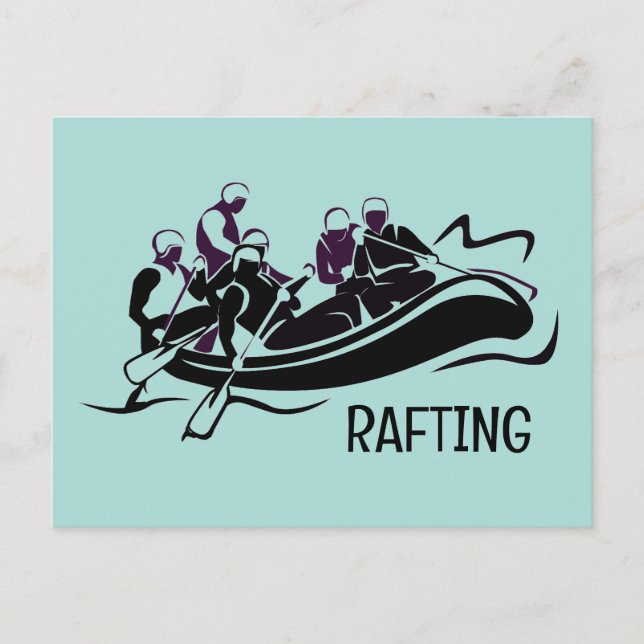 Carte Postale Rafting d'eau blanche (Devant)