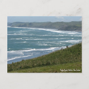 Carte postale, Raglan Beach, Nouvelle-Zélande