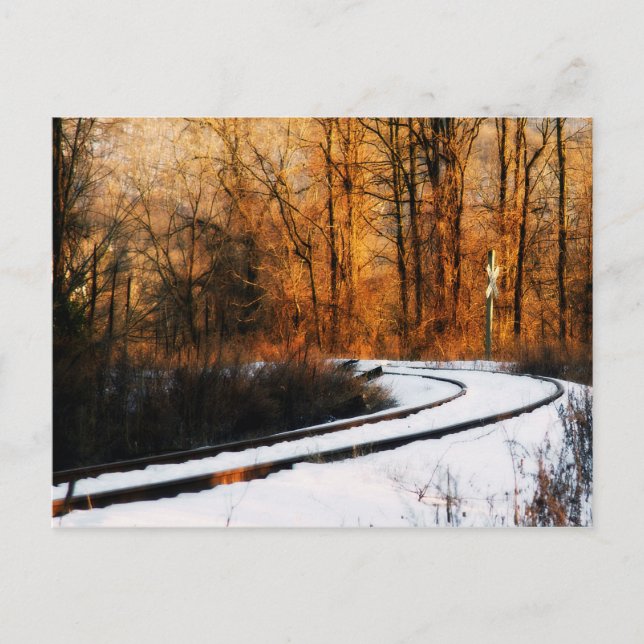 Carte Postale Rails En Hiver (Devant)