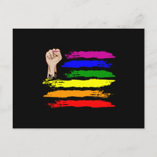 Carte Postale RAINBOUR ALLY LGBT Pride Moth LGBTQ Rainbow Flag