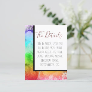 Carte Postale Rainbow Alcok Aquarelle Détails du Mariage