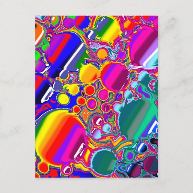 Carte Postale Rainbow Blast Art Abstrait (Devant)