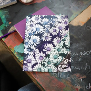 Carte Postale Rainbow Daisy fleur motif printemps