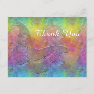 Carte Postale [Rainbow Frost] Tie-Dye Multi-Couleurs avec Papill