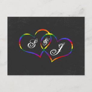 Carte Postale Rainbow Gay pride Love Hearts Chanson Demande