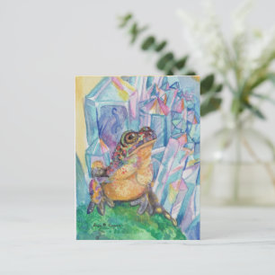 Carte Postale Rainbow Geode Toad aquarelle art