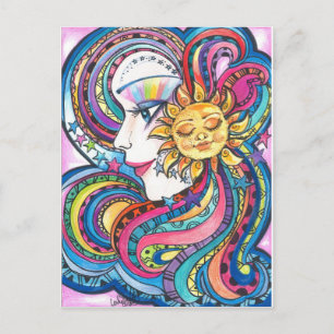 Carte postale Rainbow Girl Imaginaire Art