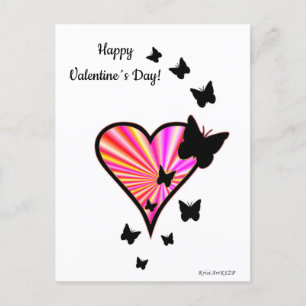 Carte Postale Rainbow heart and Butterfly