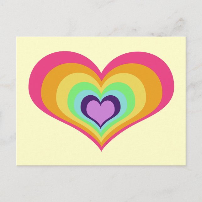 Carte Postale Rainbow Hearts Art (Devant)