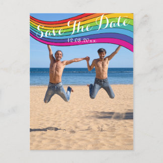 Carte Postale Rainbow Même Genre Photo Mariage Enregistrer la da