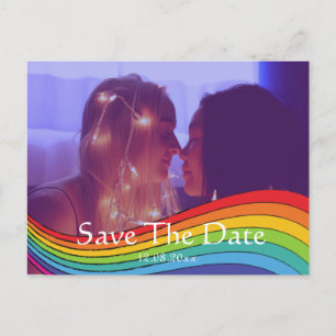 Carte Postale Rainbow Même Genre Photo Mariage Enregistrer la Da