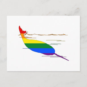 Carte Postale Rainbow Narwhal