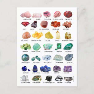 Carte Postale Rainbow Rock Crystal Collection Gemstone Postcard