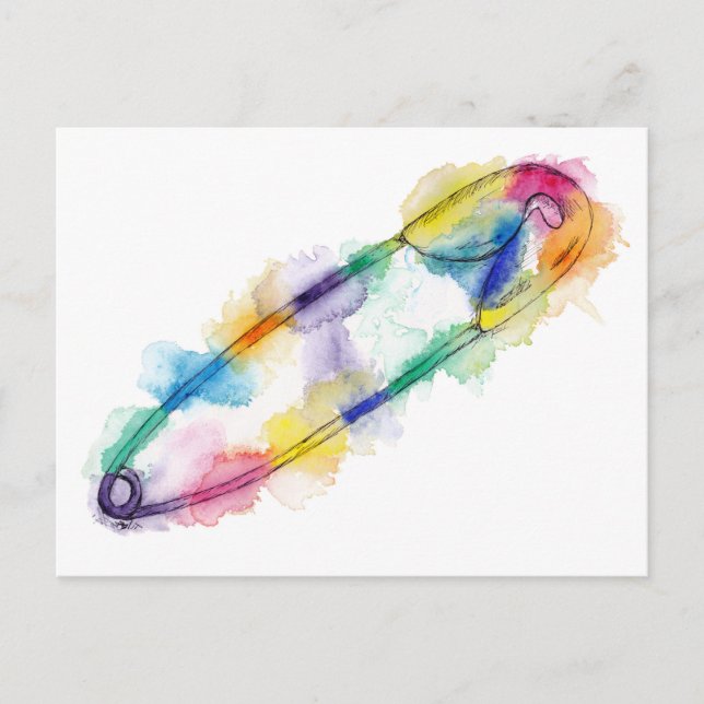 Carte postale Rainbow Safety Pin (Devant)